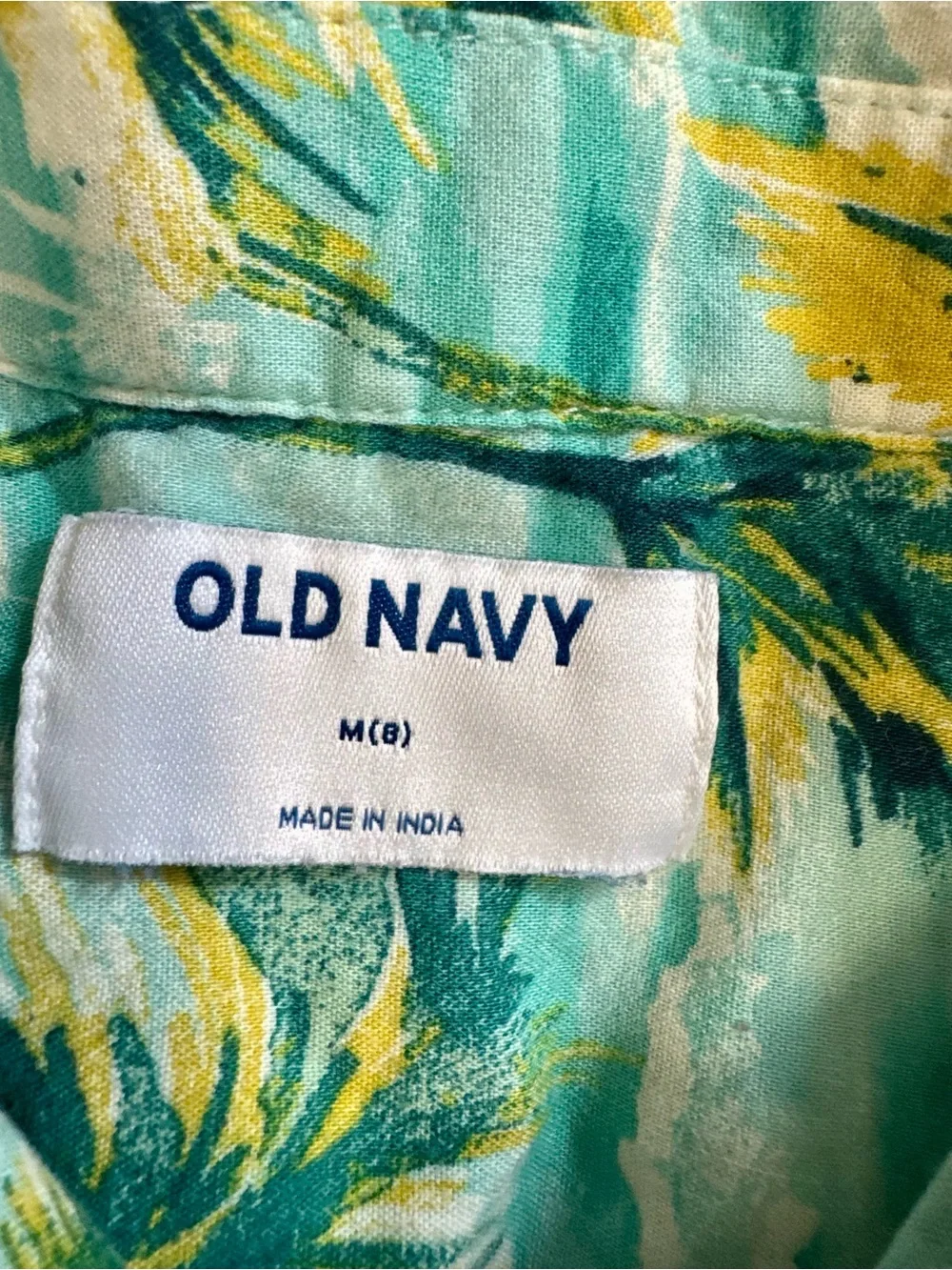 Boys Tropical Palm Print Button-Up Shirt - Teal- Summer Beach Shirt- Old Navy